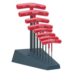 8 Hex T-Handle Set w/Stand, 2-10mm Sizes, Multicolor, One Size - Picture 1 of 5