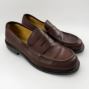 Mocasines J Crew Penny ITALIA 10.5 D Borgoña Marrón Cuero Weejuns Estilo Preparación - Imagen 1 de 17