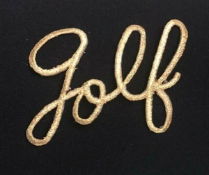 Golf Patch (iron-on) 3 inches x 2 inches GOLD - Picture 1 of 2
