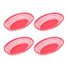 Veggie Tray Oval Baskets Plastic Storage Bin (4pcs)-RM