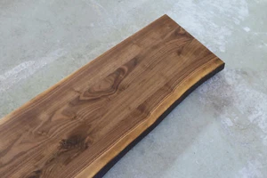 Lavabo mesa placa nogal madera maciza con borde de árbol NUEVO madera pegajosa - Imagen 1 de 12