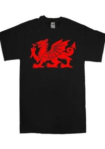 Welsh Dragon T-Shirt Y Ddraig Goch, Wales, UK, Geschenk, Urlaub, Kleidung, Land - Bild 1 von 1