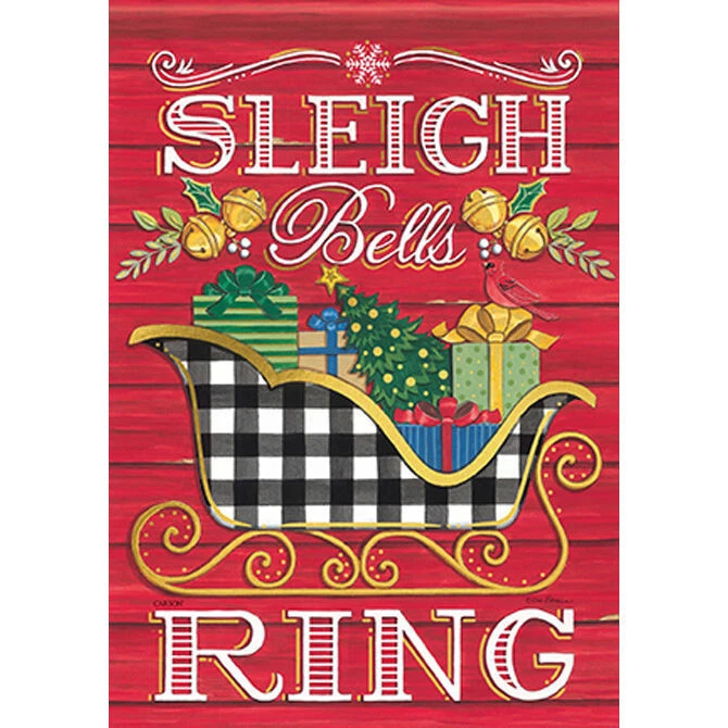 Carson - Sinos de trenó folha bandeira de jardim - 50933 - Imagem 1 de 1