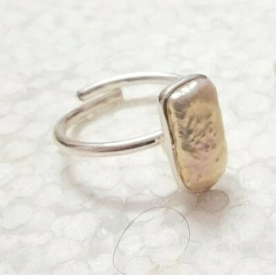 Natural Pearl Gemstone 925 Sterling Ring Valentine's/Anniversary Gift - Image 1 of 3