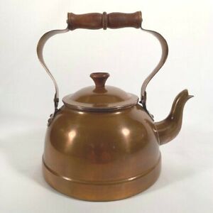 Vintage Old Dutch Genuine Copper Teapot w/Wood Handle Kettle  Made in Portugal 