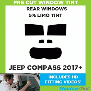 Für Jeep Kompass 2017 + Vorgeschnittene Scheibentönung Heck 5% Limo Schwarz - Picture 1 of 9