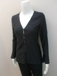 CHARLIE BROWN BELL SLEEVE, BLACK PINSTRIPE TOP SIZE 8 (#N521) - Picture 1 of 2