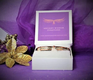 Cuff Bracelet/Copper and Black Leather-Handmade- Gift Box/Free Shipping-BL0107- - Picture 1 of 7