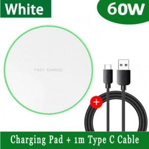 30W or 60W Wireless Fast Charger - Black or White (ships same day from PA, USA) - Picture 1 of 15