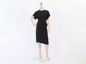 Vintage 40er Jahre Bombshell Sarong Kleid mit Statement Seitenschleife sexy Wackel LBD - Bild 1 von 9