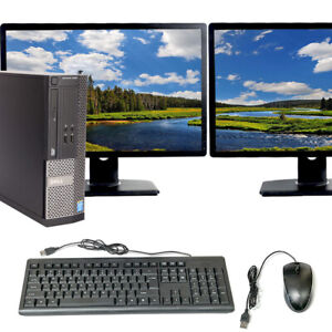 Dell Desktop Computers Core i3 SFF 16GB 2TB HD 512GB SSD Windows 10 PC 22in LCD