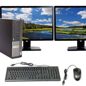 Dell Desktop Computers Core i3 SFF 16GB 2TB HD 512GB SSD Windows 10 PC 22in LCD - Picture 1 of 17