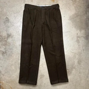 Brooks Brothers Pleated Trousers moleskin 38x30 brown green - Picture 1 of 5