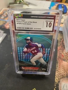 2011 Topps #PNR6 Hank Aaron Prime 9 Player of the Week Refractors CGC 10 - Picture 1 of 2
