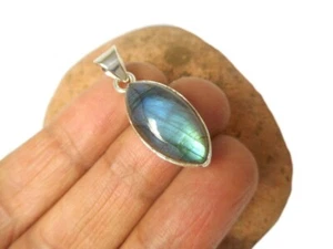 Brilliant Labradorite Gemstone 925 Sterling Silver Handmade Pendant AC-226 - Picture 1 of 4