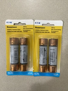 Bussmann Buss 60 Amp 250V Cartucho Único Fusible Tubo Melamina BP/NO-60-- 2PK - Imagen 1 de 4