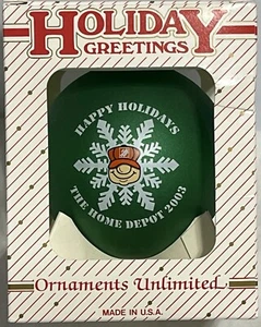 HOME DEPOT Mitarbeiter Glas Weihnachtsschmuck Neu Vintage Happy Holidays 2003 - Bild 1 von 1