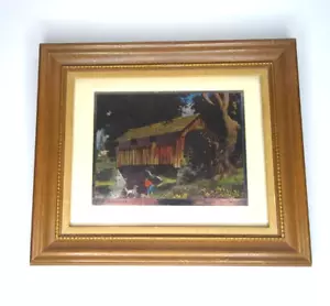 Impresión grabada metálica en lámina de Paul Detlefsen, arte enmarcado en madera, un hito robusto - Imagen 1 de 7