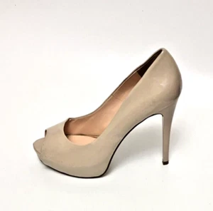 GUESS Beige Peep Toe V. High Heels Hidden Platform Women's UK 6 US 8.5M - Picture 1 of 7