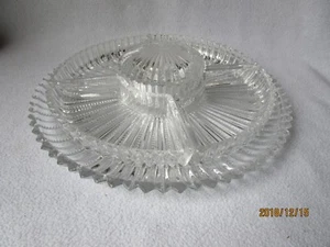 Bleikristall Kristall großes Kabarett Servier-Tablett m. 4 Schalen u. Deckeldose - Bild 1 von 9