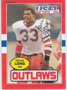 Kevin Long Signed 1985 Topps USFL Card #5 Arizona Outlaws Blitz Jets