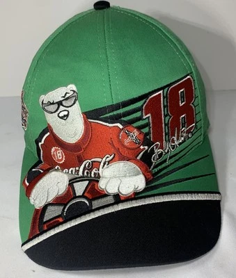 De Colección Logo Grande - Bobby Labonte #18 Coca-Cola Oso Polar Persecución Snapback Sombrero NASCAR Foto 1 de 4