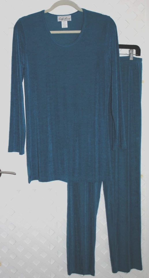 Carolyn Strauss коллекции женщин бирюза два изделия Slinky туника Топ / брюки M - Изображение 1 из 3