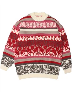 Maglione maglione girocollo donna STEFANEL UK 16 grande multicolore CE02 - Foto 1 di 3