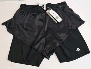 Adidas Pantaloncini Donna Power 2 in 1 Donna Taglia-Small (Nero) - IL9449 (NUOVI) Nuovi con etichette - Foto 1 di 9