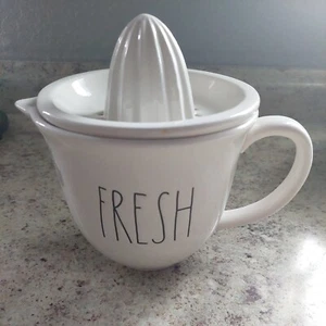 Rae Dunn FRESH Citrus Juicer Pitcher w/Removable Lid - White Ceramic Magenta - Picture 1 of 5