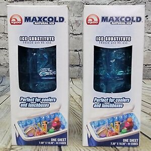 Igloo Maxcold Ice Substitute 44 Cube Flexible Sheet 8”x19 Reusable Lot of 2  NEW