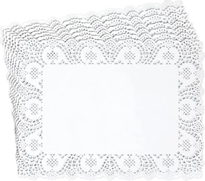 Rectangular Paper Doilies for Placemats, Cakes, Desserts (White, 15.5 X 11.7 Inc - Picture 1 of 12