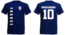 Frankreich T-Shirt NAME + Nr - frei wählbar - EM - Trikot Look Fussball  Fahne