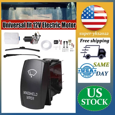 UTV 12V Electric Windshield Wiper Motor Kit for Polaris RZR PRO XP Kawasaki Mule - Image 1 of 4