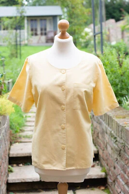 Debenhams size 14  Linen/cotton yellow Blouse VGC - Image 1 of 3