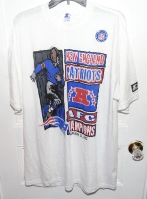 1997 Starter New England Patriots AFC Champions Camiseta Hombre’s XL Blanco De Colección Foto 1 de 4