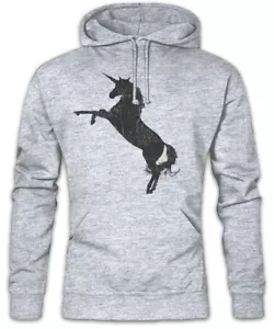 Unicorn Silhouette Hoodie Sweatshirt Cartoon Comic Look Princess Fairies Fun - Picture 1 of 1