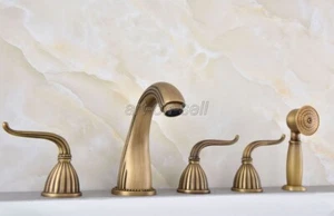 Antique Brass Bathroom Bath tub Faucet Mixer Tap Set Hand Shower atf242 - Picture 1 of 8