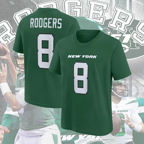 SALE!! Aaron Rodgers New York Jets Name & Number Game Shirt Unisex Cotton S-5XL Cover
