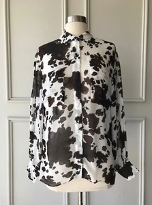 | COUNTRY ROAD | cow print shirt white | SIZE: 4,12,XXS,M | $139 | NEW - Picture 1 of 12