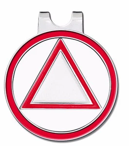 Marcador de pelota de golf C/T con clip magnético de sombrero rojo/blanco y plateado - recuperación AA - Imagen 1 de 4