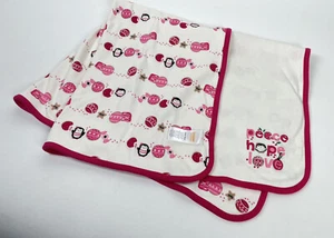 Gymboree PEACE LOVE HOPE Decke Mädchen rosa weiß Pinguin selten Rarität Cookie Candy - Bild 1 von 10