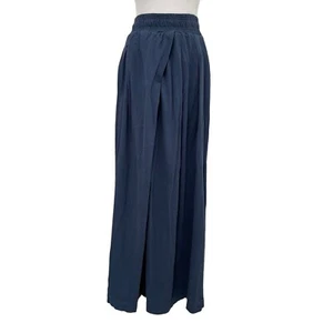 Free People Ultra-Wide Leg Pleated High Rise Pull-On Pants Blue size Small - Picture 1 of 9