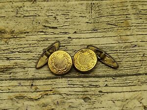 Pair of Antique 14 mm Gold Plated Cufflinks