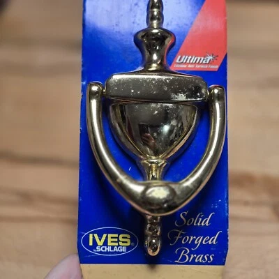 Llamador de puerta forjado latón macizo nuevo en paquete  Foto 1 de 3