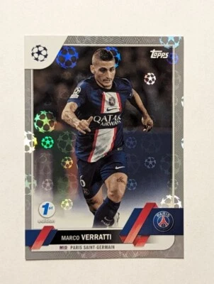 Marco Verratti Starball Foil 1st Edition 2023 Topps UEFA #73 Europa PSG Italy  - Image 1 of 4