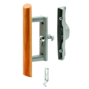 C 1018 3-15/16 In. Hole Center, Gray Diecast, Sliding Patio Door Handle with ... - Picture 1 of 3