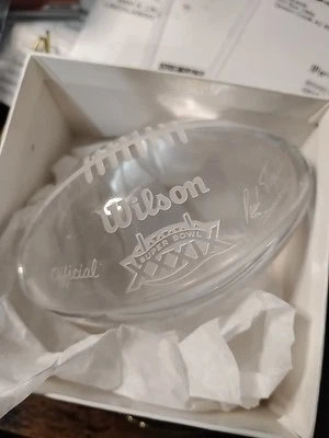 OFICIAL NFL SUPER BOWL 39 MINI PISAPAPELES CRISTAL NFL FECHA GRABADA Y FIRMA  Foto 1 de 4