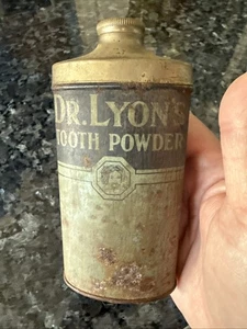 Vintage Dr Lyons Tooth Powder Tin Can 3/4 Ounce Mint Color Dental Advertisement  - Picture 1 of 4