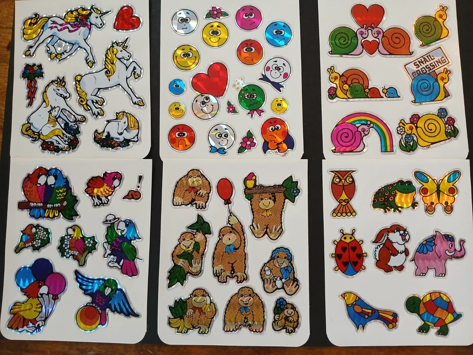 Vintage 1980s Stickers Prism Sparkle Unicorns BJ And More 100 Plus Rare Unused - Image 1 of 4
